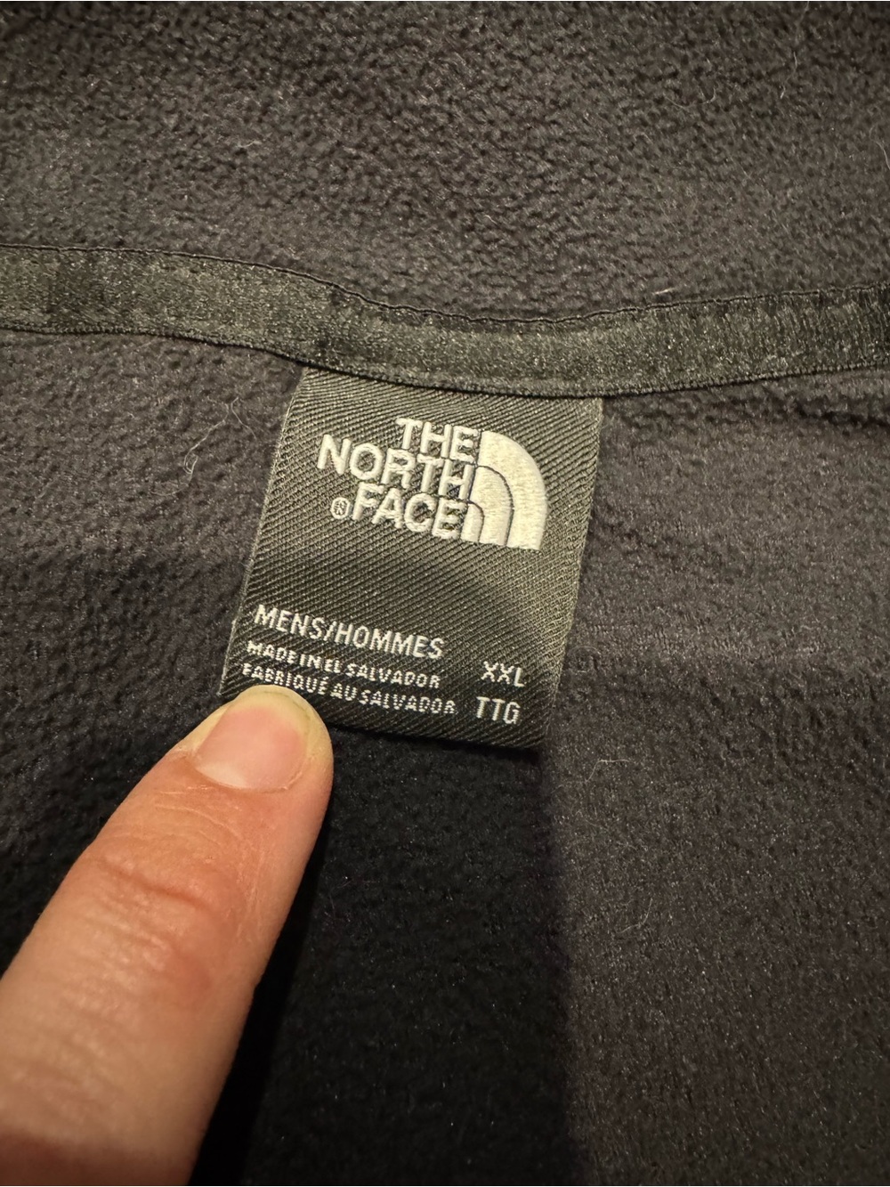 The North Face Men's Navy Blue Black Zip Up Long Sleeve Fleece Jacket Size XXL - Picture 5 of 7